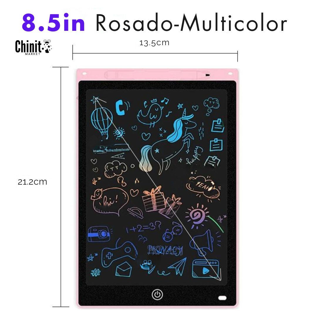 Pizarra Mágica! para dibujo o escritura LCD 8.5" entretención para niños libre de exposición a pantallas, formato en distintos colores, atractivo y divertido. Dos modelos a elección! excelente regalo para niños o adultos