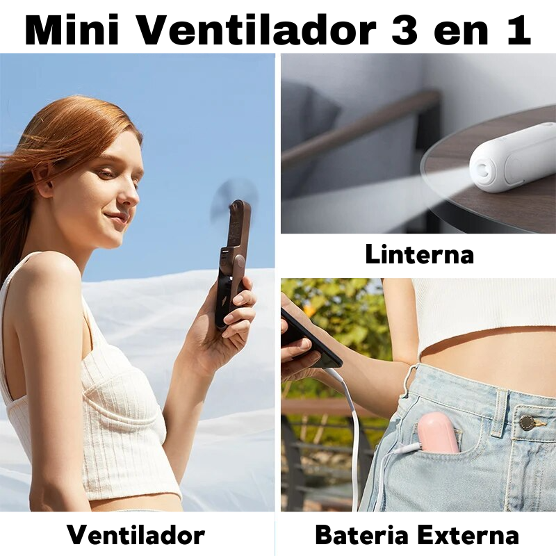 ¿Calor? no lo soportas de camino a casa o a la hora de dormir, acá la solución... nuestro mini ventilador refrescará tus días en base a una tecnología avanzada, que además sirve para que puedas recargar tu celular  :)